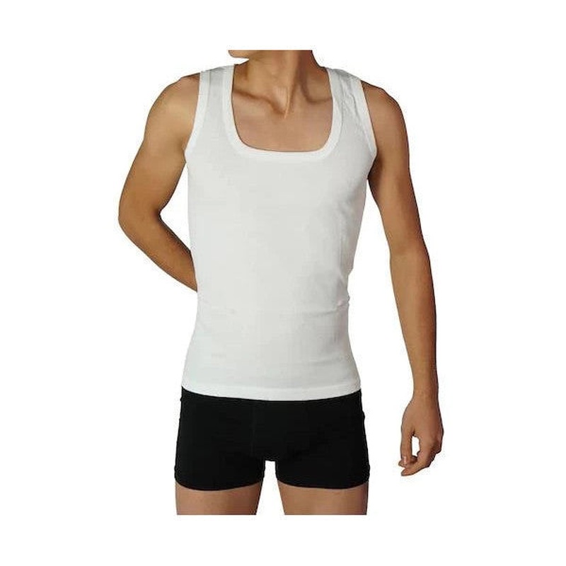 Nazar Yldz Men's Combed Cotton Undershirt Large Size White