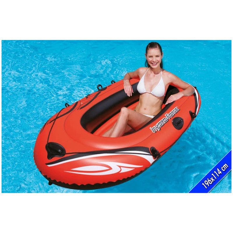 With Inflator Pump, Bestway 61100, Hydro-Force Inflatable Boat, 196X114Cm