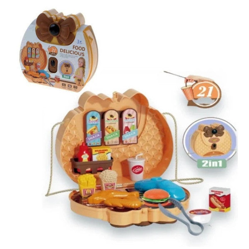 2In1, 21 Piece Toy Fast Food Set With Stylish Bag