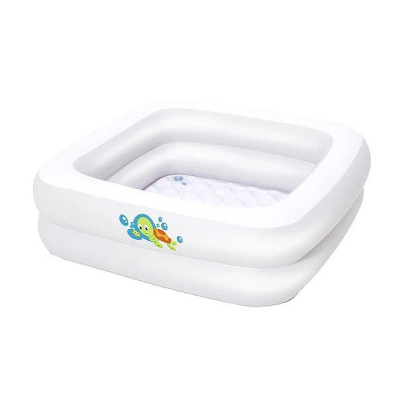 62008 With Pump, Bestway Inflatable Floor Baby Pool - Bathtub (86 X 86 X 25Cm) 51116