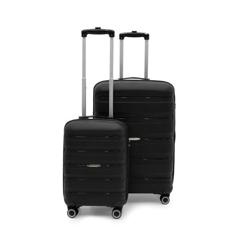 Artemis Polypropylene & Shatterproof 2-Piece Luggage Set Large & Small - Black
