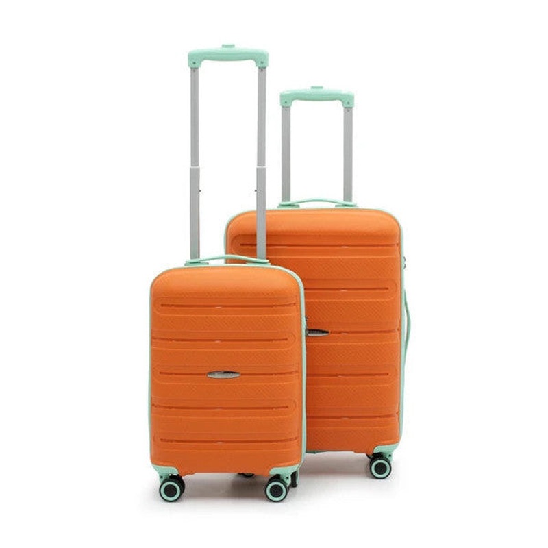 Artemis Polypropylene & Shatterproof 2-Piece Luggage Set Medium & Cabin - Orange