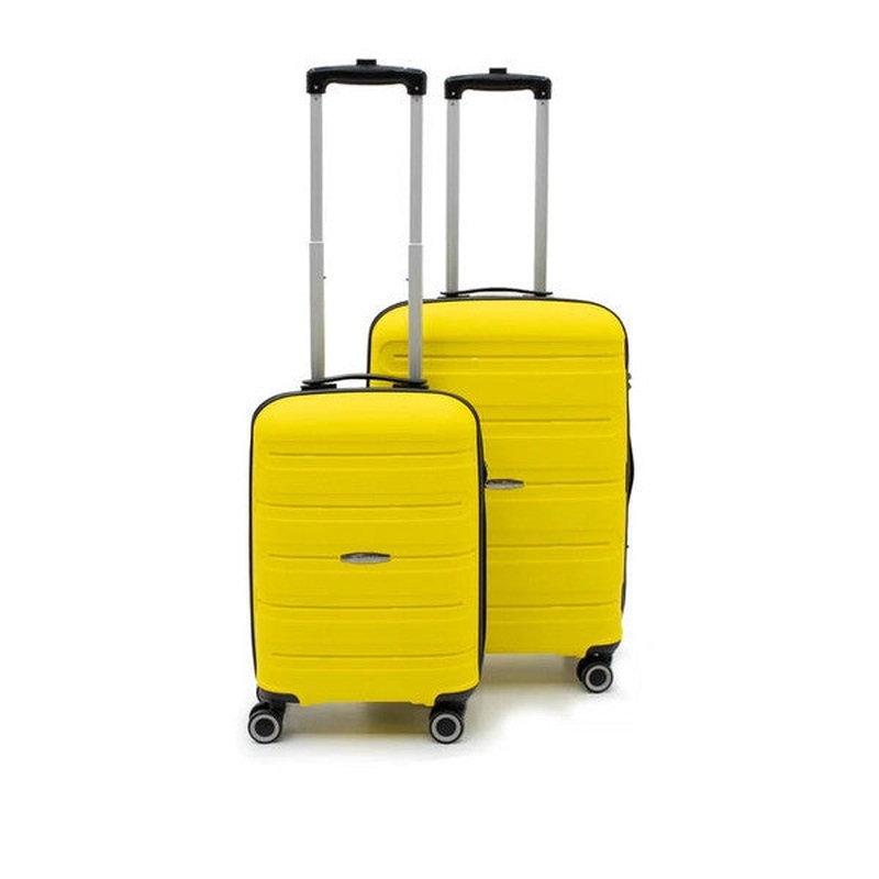 Artemis Polypropylene & Shatterproof 2-Piece Luggage Set Medium & Cabin - Yellow