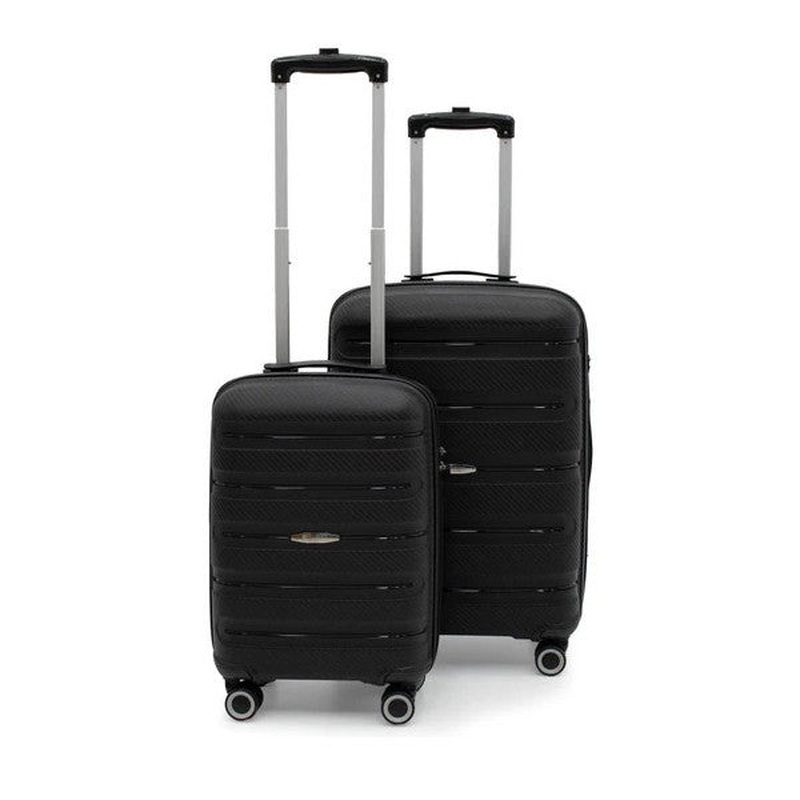 Artemis Polypropylene & Unbreakable 2-Piece Suitcase Set Medium & Cabin - Black