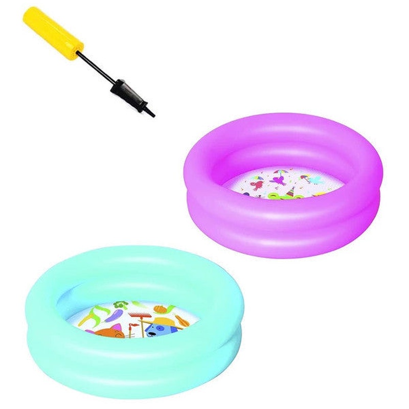 Bestway 51061, Patterned Floor Inflatable Children's Pool Set (61X15Cm) With Pump