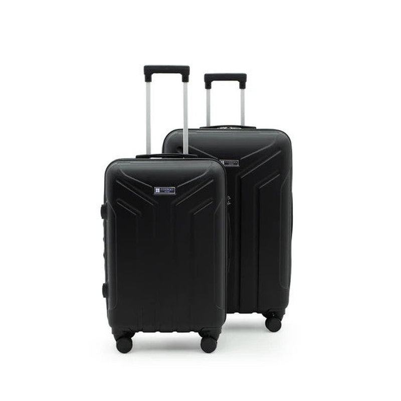 Petra Lux 2-Piece Abs Luggage Set Large & Medium - Black