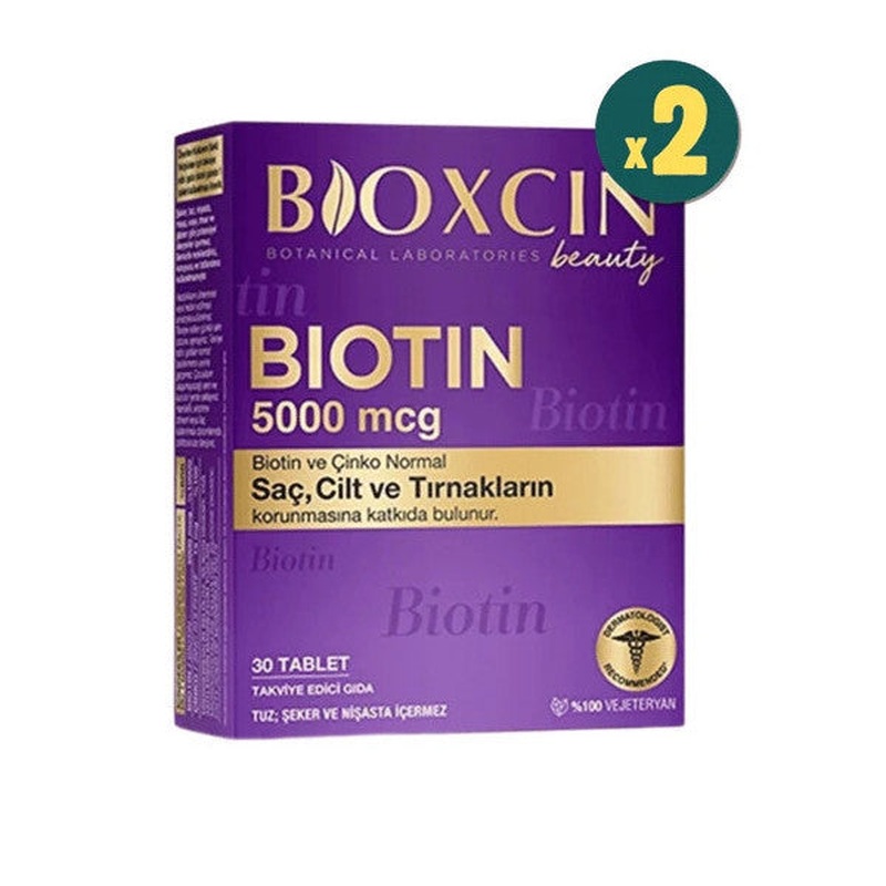 Bioxcin Biotin 5000 Mcg 30 Tablets 2 Pieces
