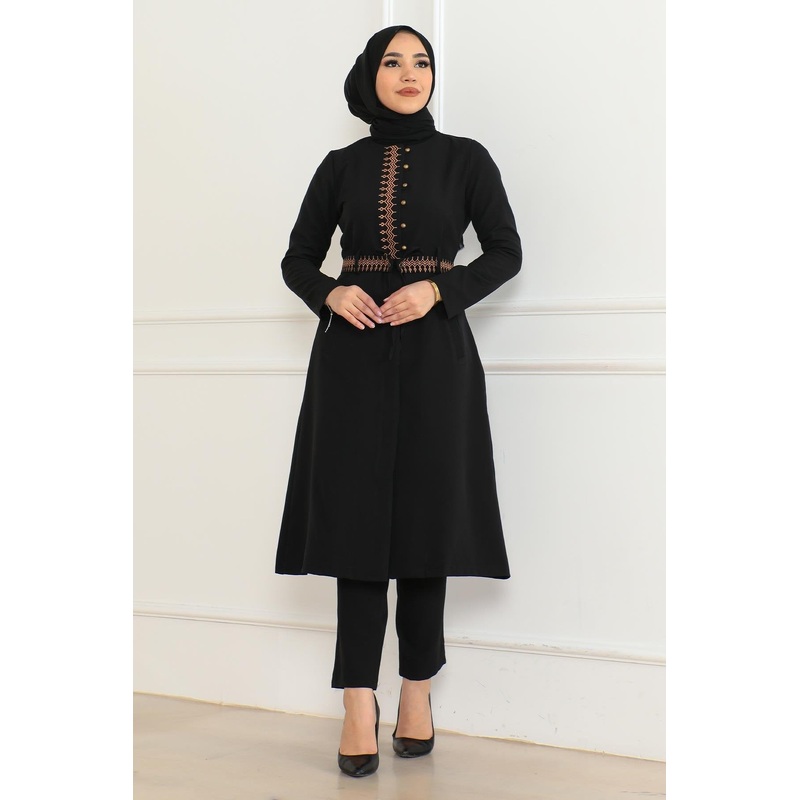Embroidered Detailed Suit Black 6145