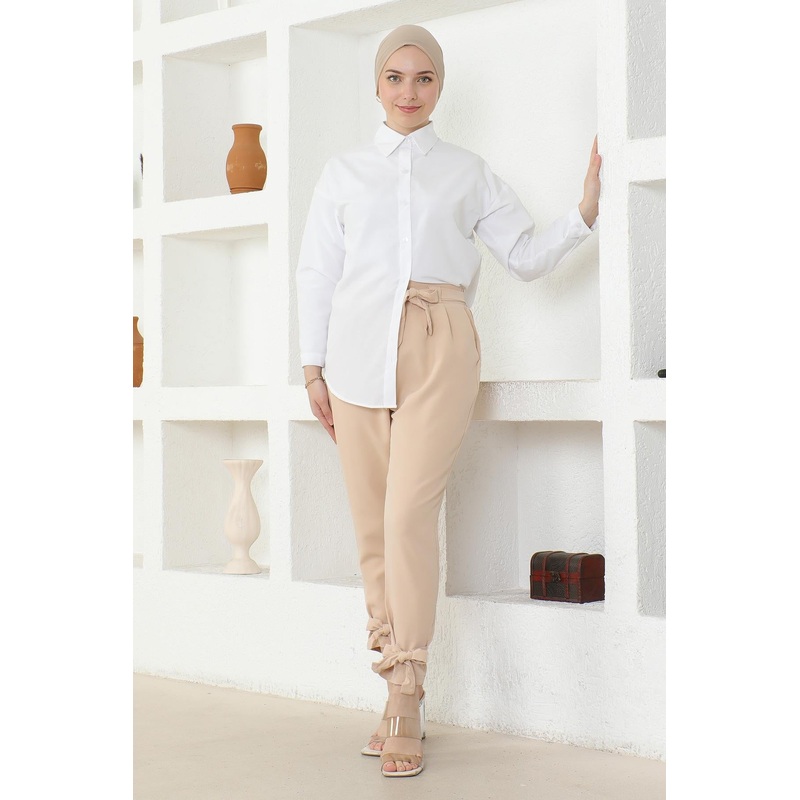 Belted Trousers Beige 6101