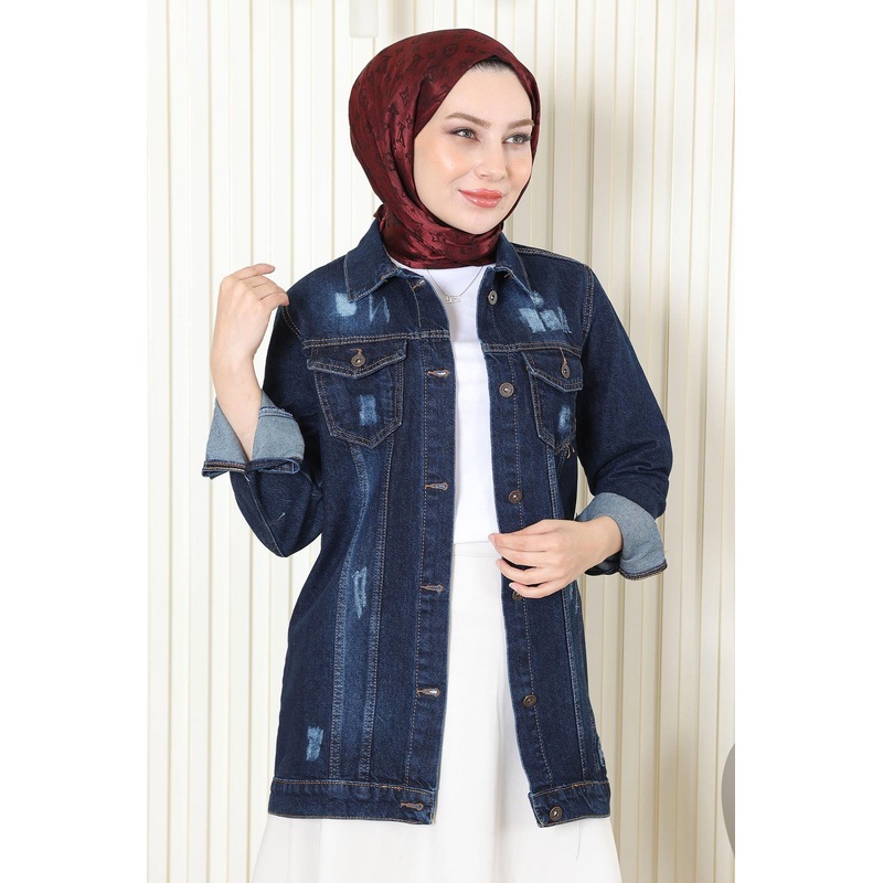 Buttoned Denim Jacket Dark Denim 6009
