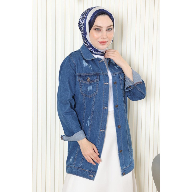 Buttoned Denim Jacket Light Denim 6009