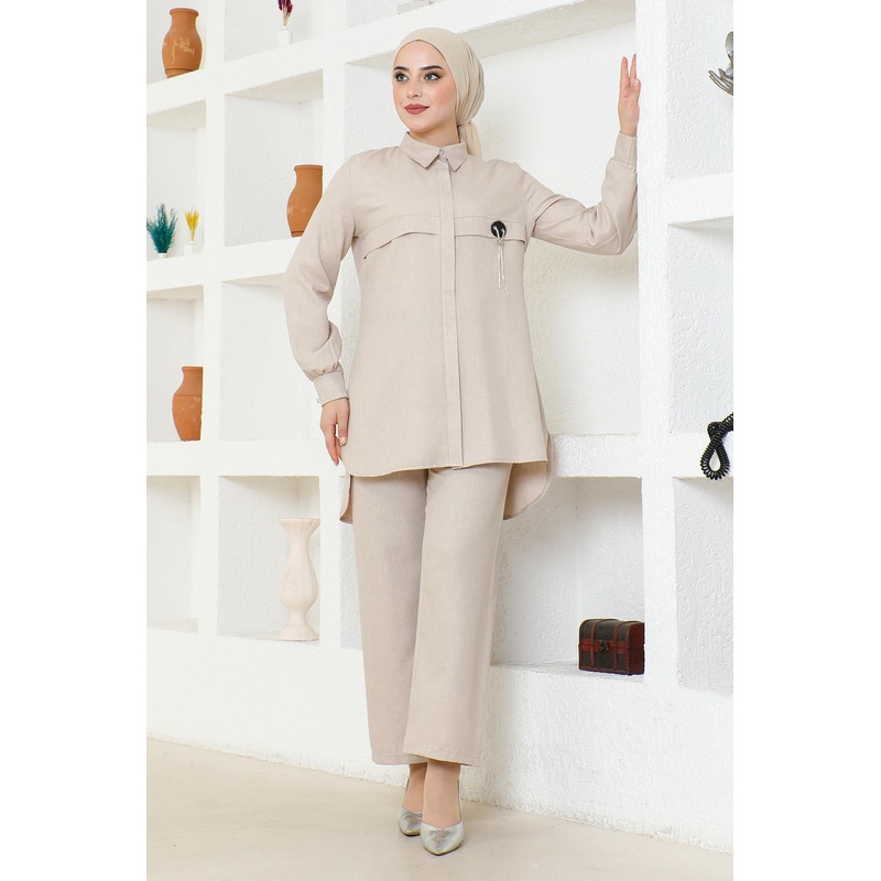 Crest Chain Suit Beige 19206