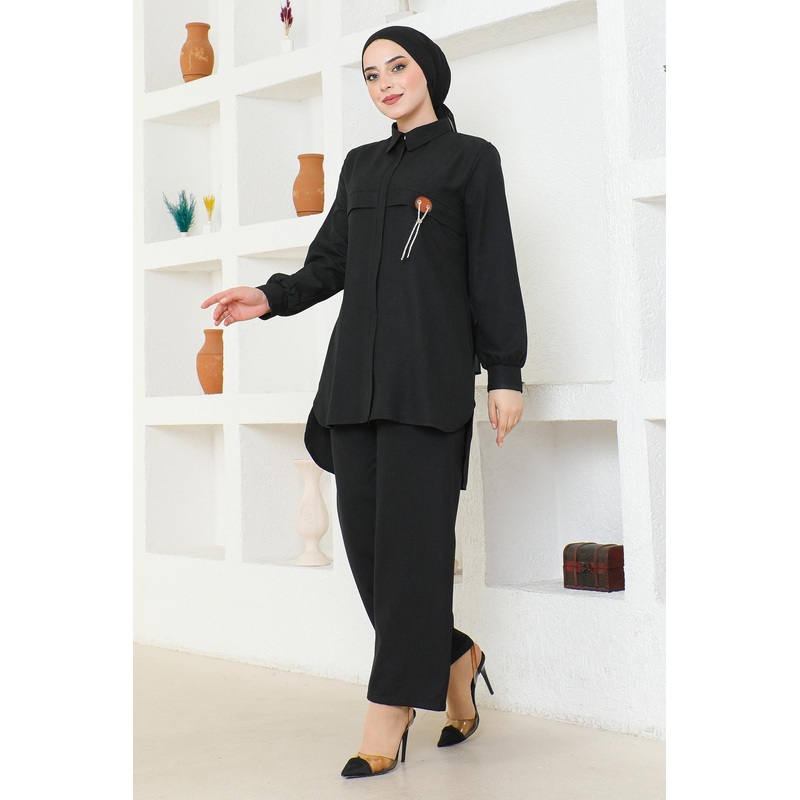 Crest Chain Suit Black 19206