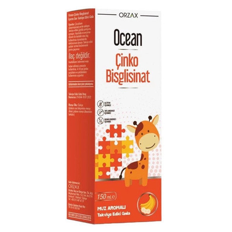 Orzax Ocean Zinc Bisglycinate 150 Ml - Banana Flavored