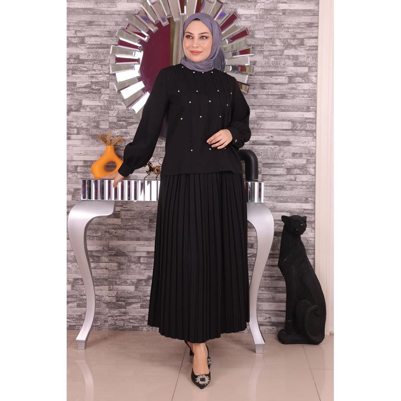 Pearl And Stone Detailed Suit Black 19135