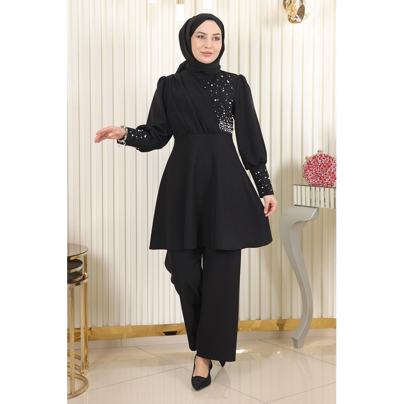 Pearl Two Piece Suit Black 17801
