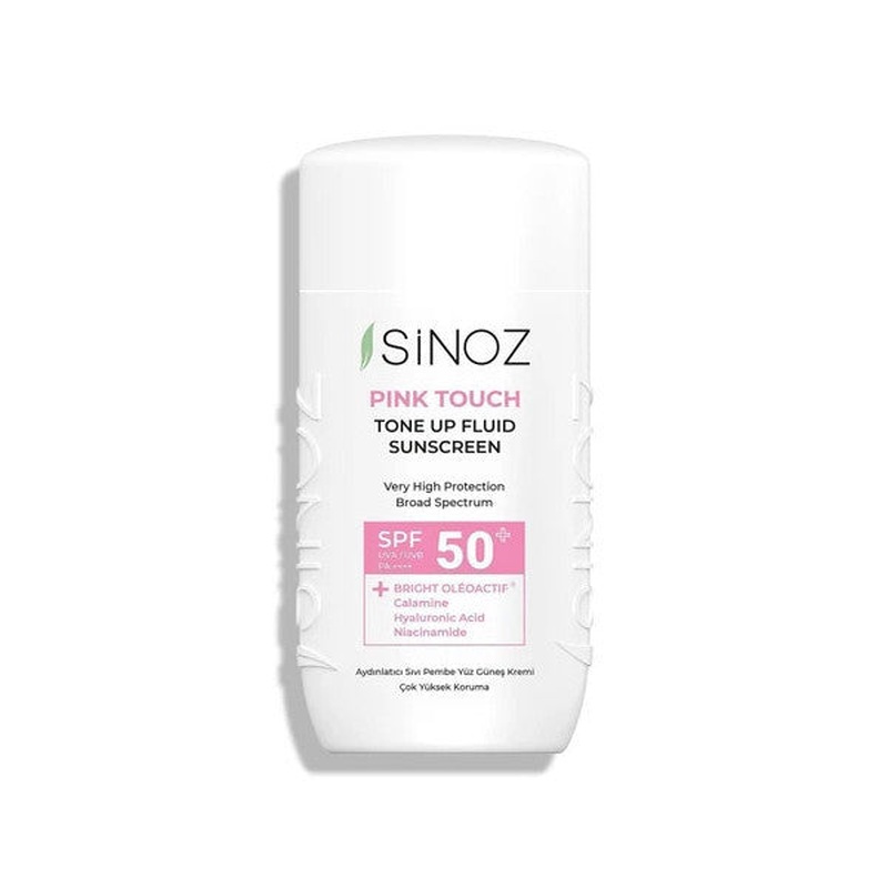 Sinoz Spf50+ Pink Touch Brightening Liquid Face Sun Cream New Generation Filters Hybrid Formula 50Ml - Pa++++