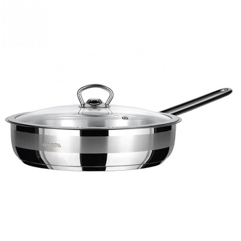 Amboss Saphire Stainless Steel Pan With Glass Lid 28 Cm