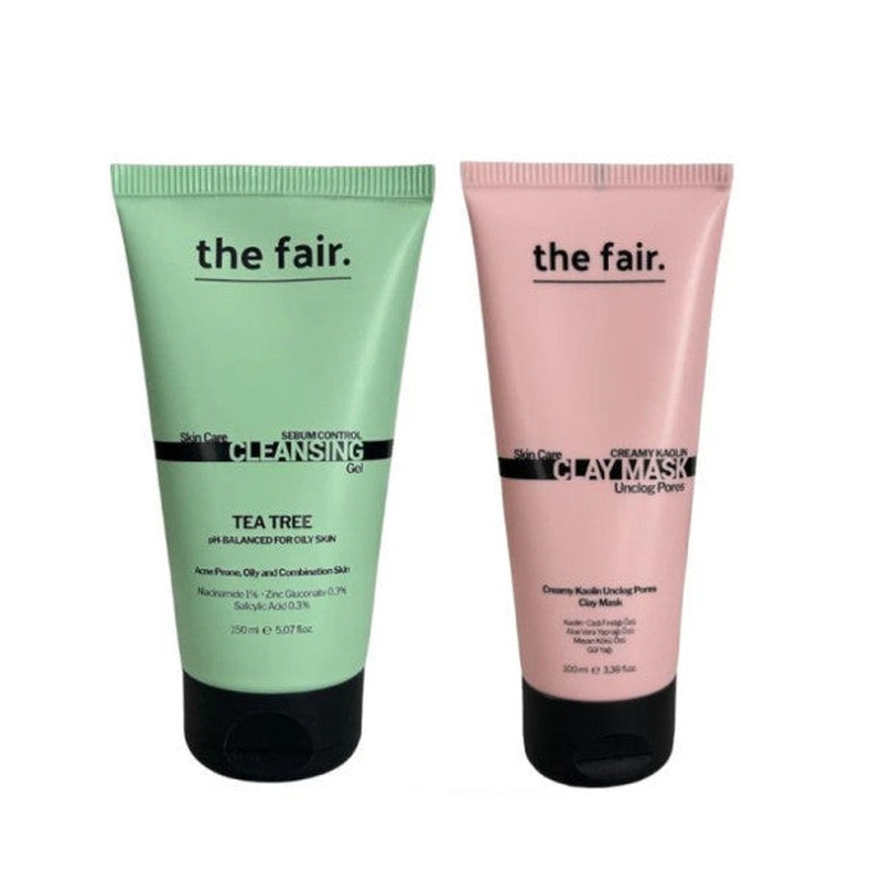 The Fair. Oily Acne Prone Skin Cleansing Gel 150 Ml And Pore Cleansing Kaolin Clay Mask 100 Ml