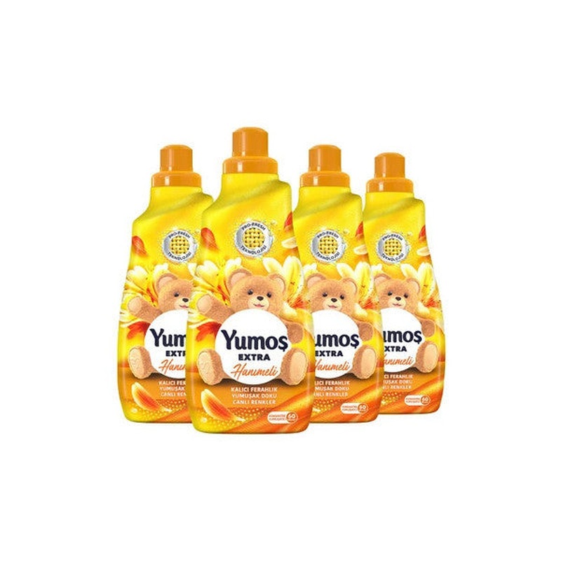 Yumo Extra Concentrated Fabric Softener Honeysuckle 1440 Ml 60 Washes 4 Pieces