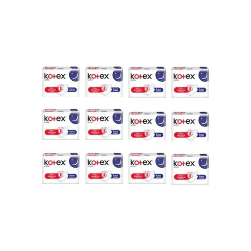 Kotex Ultra Winged Pad Night 6 Pack 12