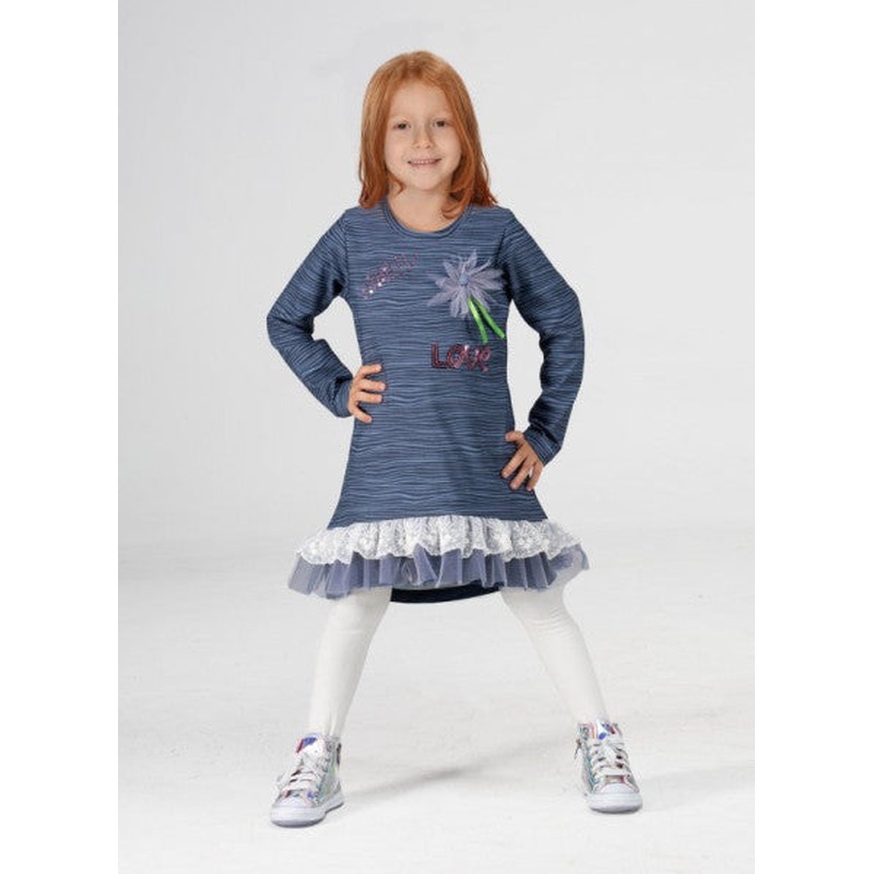 LupiaKids Lace Striped Girl's Dress LP-22WIN-075