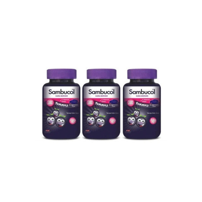 Sambucol Plus Kids Yummies 60 Chewable Tablets 3 Boxes