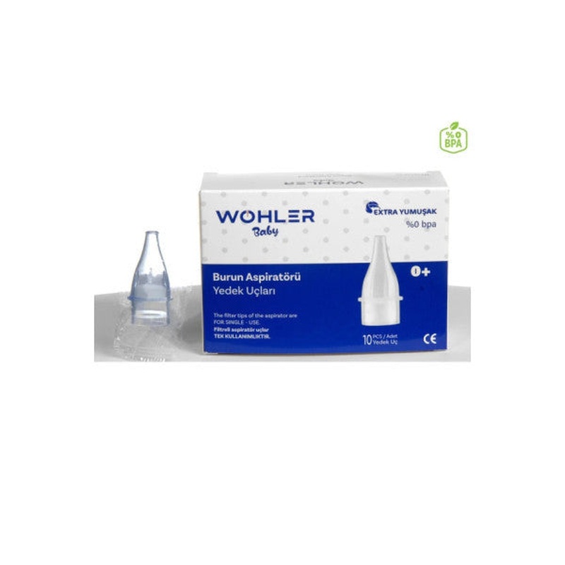 Wohler Nasal Aspirator Replacement Tips 10-Pack Individually Wrapped (Compatible With Otri Bebe)