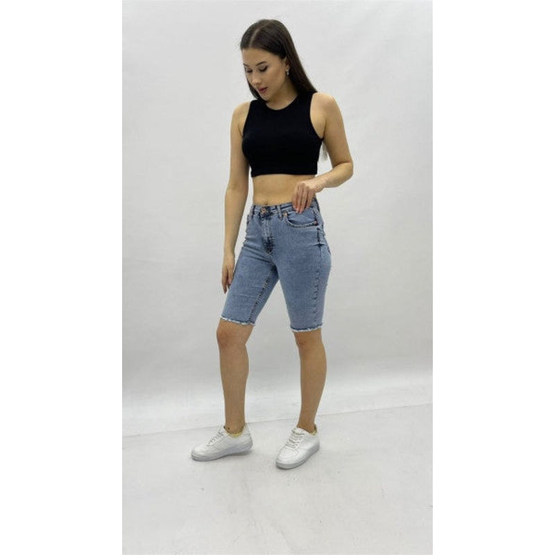 Women's Denim Shorts Above Knee Model 2202112