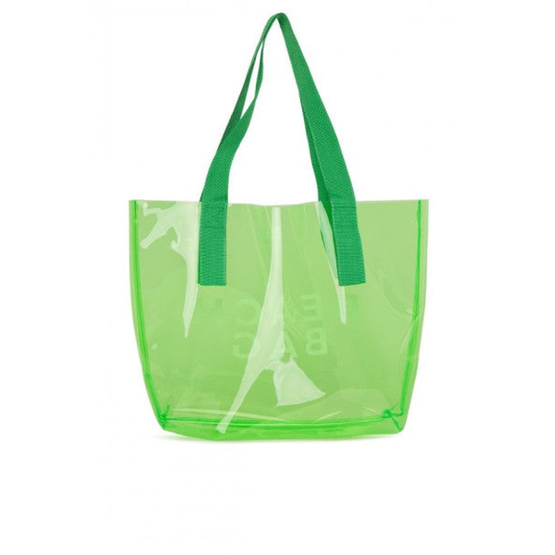 Bagmori Green Beach Bag Printed Transparent Beach Bag
