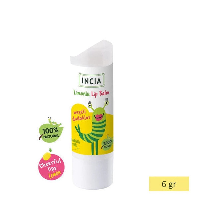 Incia 100% Natural Kids Lip Nourishing Lemon Herbal Moisturizing Lip Care Cream 6 G