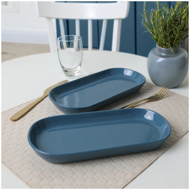 Keramika Blue Noyan Boat Plate 26 Cm 2 Pieces 407