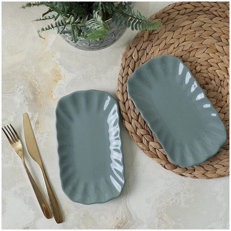 Keramika Green Sirius Boat Plate 23 Cm 2 Pieces 326