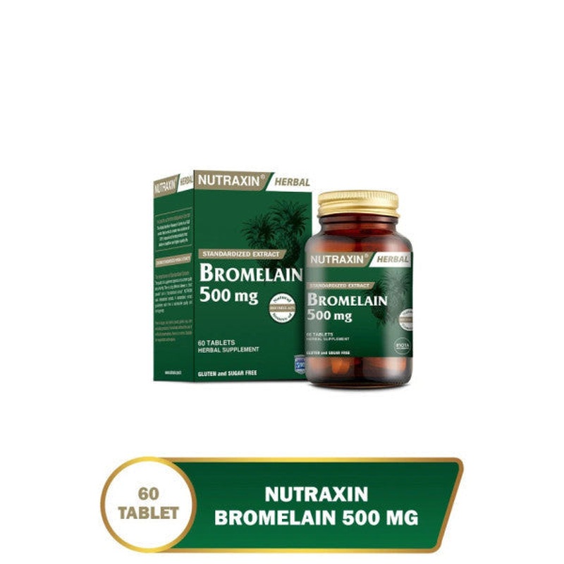 Nutraxin Herbal Bromelain 500 Mg Pineapple 60 Tablets