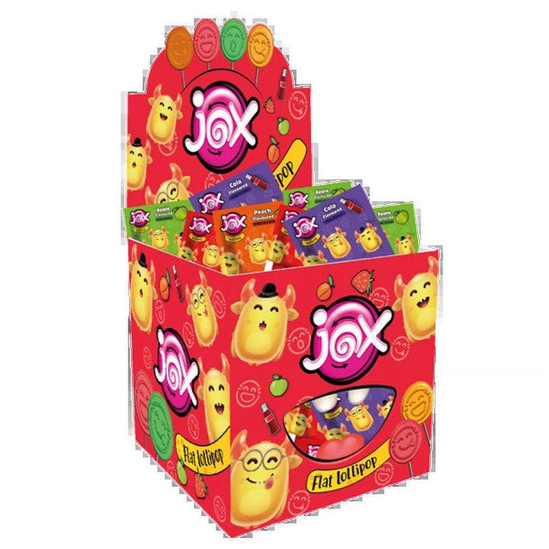 Flat Embossed Face Expression Mixed Fruit And Cola Flavored Flat Lollipop 6.2 Gr X 150 Pieces/1 Box