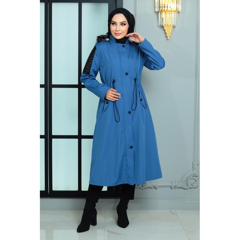 Garni Detailed Coat Blue 10386