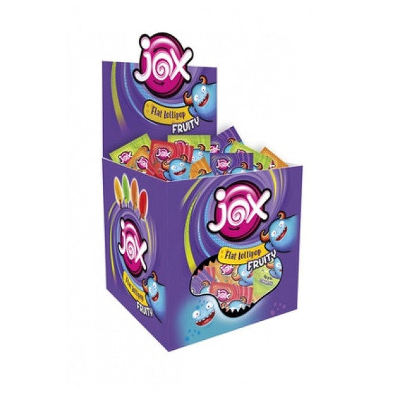 Jox Fruity Mixed Fruit and Cola Flavored Lollipop Candy (8 Gr X 120 Pieces)