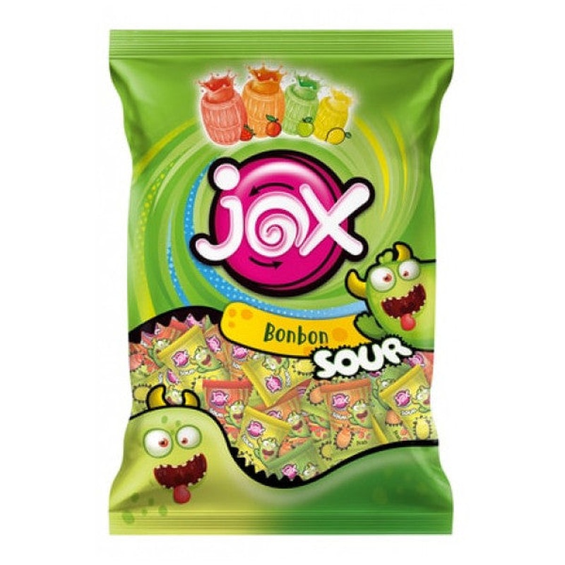 Jox Sour Fruit Flavored Liquid Filled Sour Bonbon Candy (5 Gr X 200 Pieces)