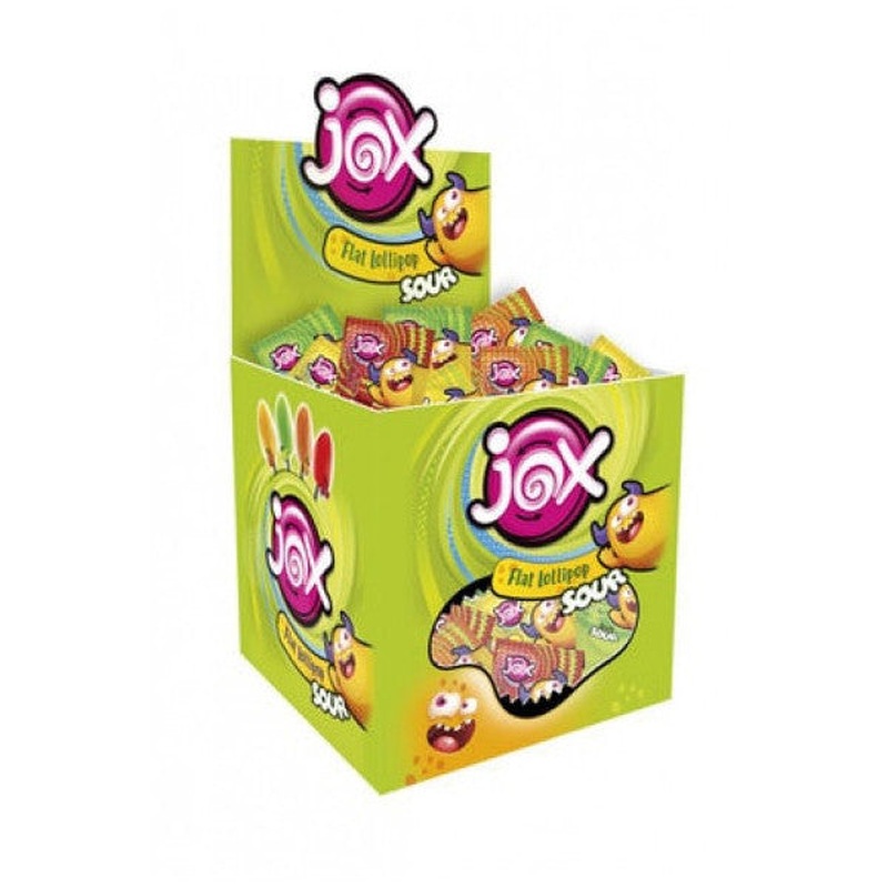 Jox Sour Mixed Fruit and Cola Flavored Sour Lollipop Candy (8 Gr X 120 Pieces)