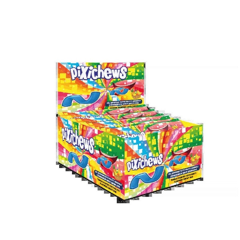Pixichews Fruit Flavored Tongue Coloring Soft Strip Candy 7 Gr X 60 Pieces/1 Box