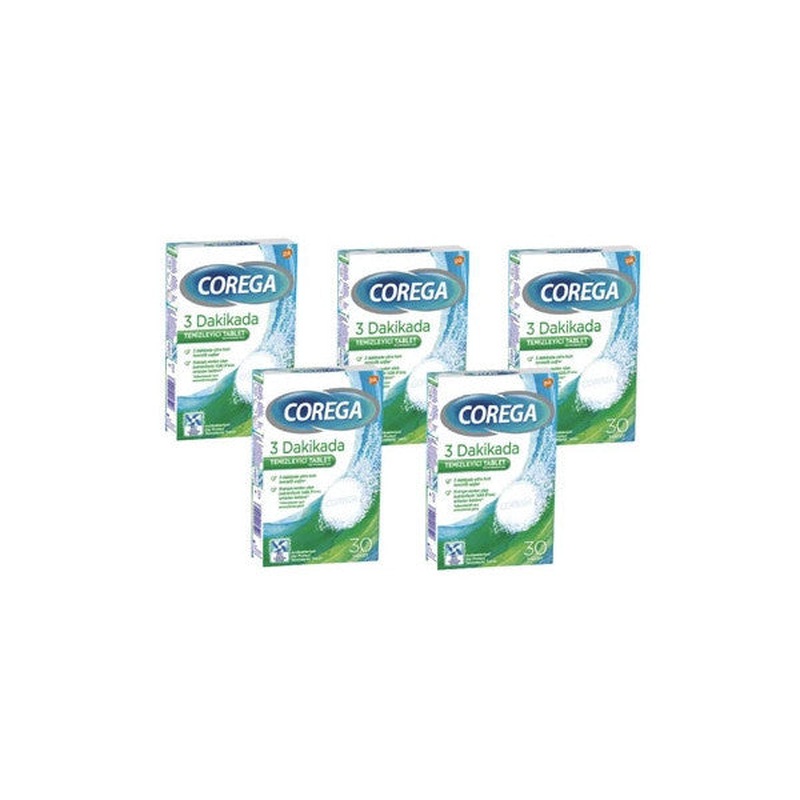 Corega Denture Cleaner Tablet 30 Tablets 5 Pieces