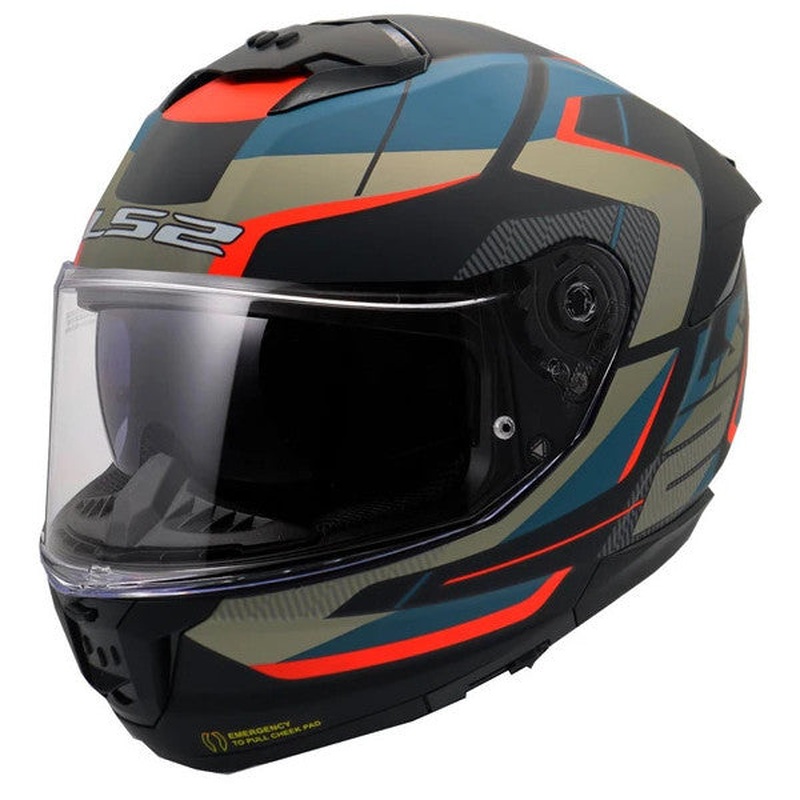 Stream 2 Road Full Face Helmet  Matte Black/grey/blue/red