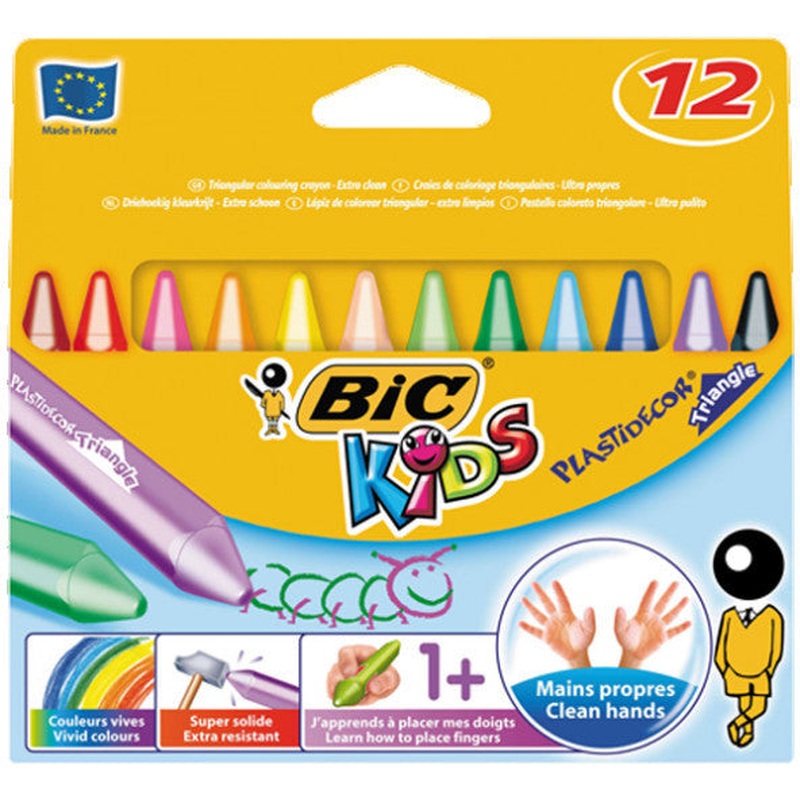 Bic Pastel Paint Plastidecor Cardboard Box Triangle 12 Pack 829773