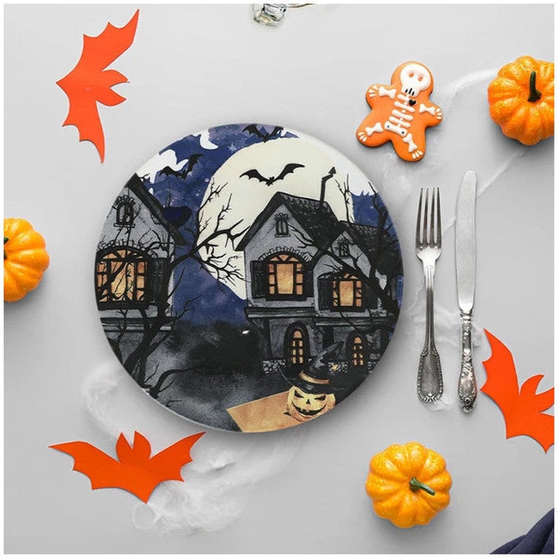 Keramika Keraart Halloween Blue Castle Serving Plate 26 Cm 19951