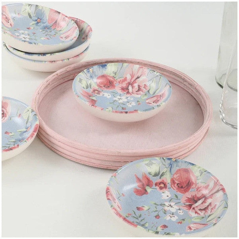 Keramika Keraart Rose Blue Ring Snack / Sauce Bowl 13 Cm 6 Pieces - 18715