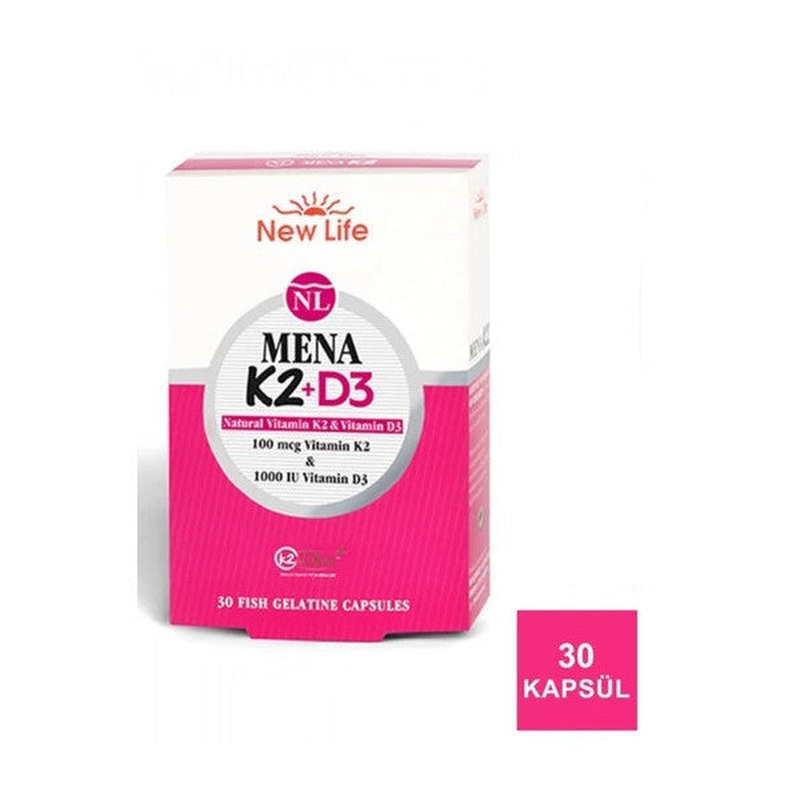 New Life Mena K2 D3 Vitamin 30 Capsules