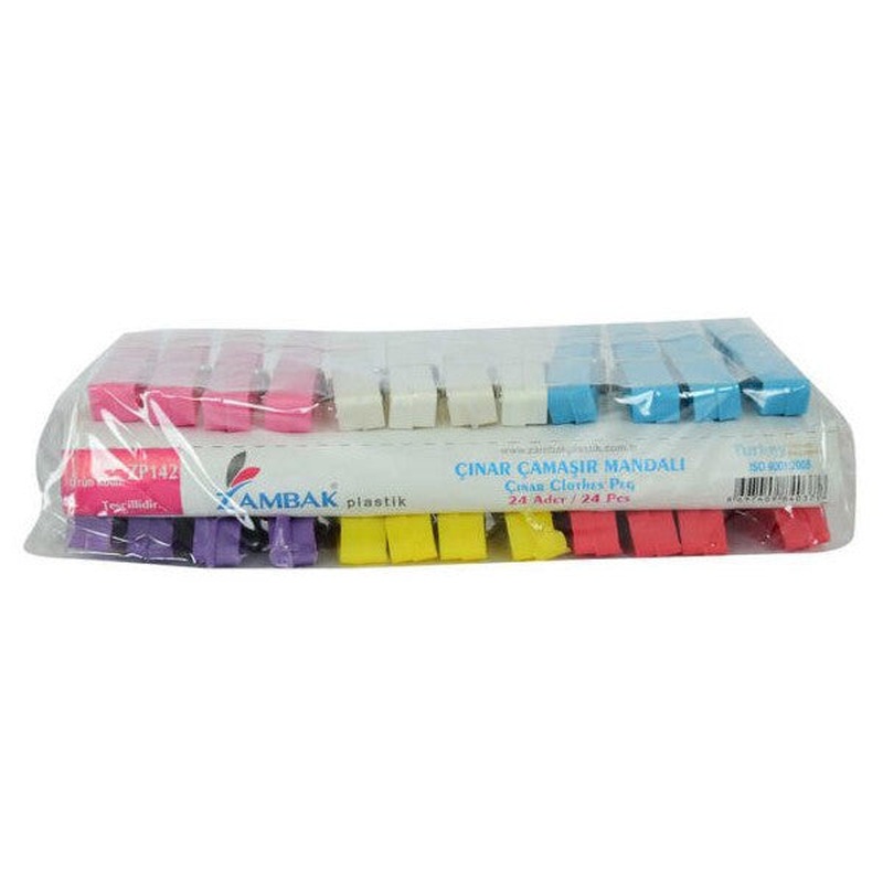 Plastic Plane Tree Clothes Peg 24 Pieces Mixed Color Zp-142