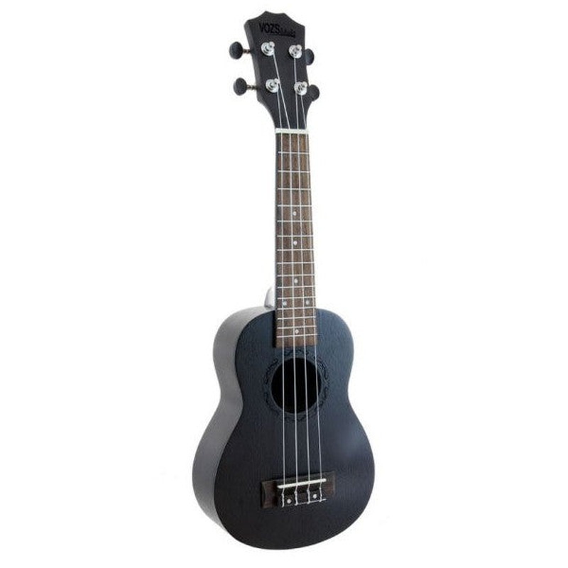 Voz & Audio Black Soprano Ukulele (With Carrying Bag Gift)