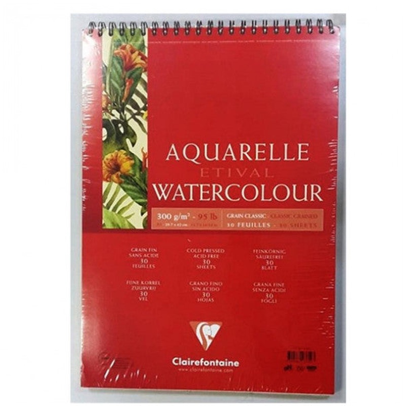 Clairefontaine Technical Drawing Paper Watercolor Etival Classc Top Spiral A3 300 gr