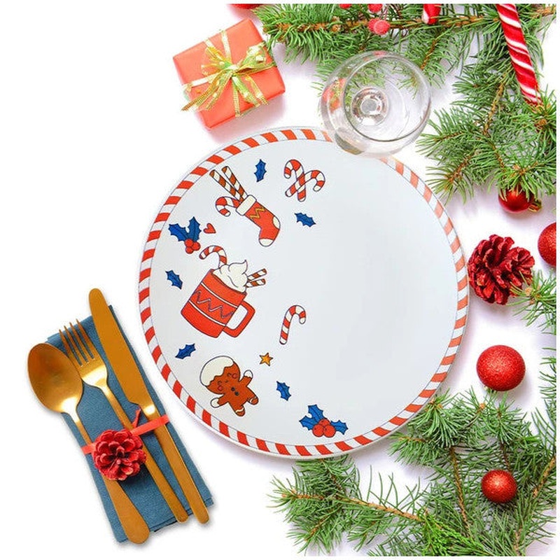 Keramika Keraart New Year Cute Christmas Serving Plate 26 Cm 21655
